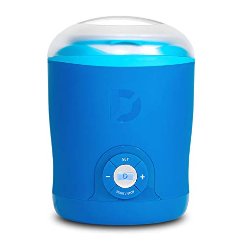 Dash Greek Yogurt Maker Machine with LCD Display + 2 BPA-Free Storage Containers with Lids, Blue