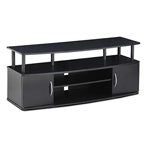 FURINNO JAYA Large Entertainment Stand for TV Up to 50 Inch, Blackwood