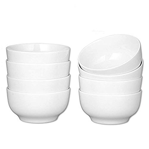 Accguan 24-Ounce Porcelain Cereal, Soup Bowl, Dinner Set-8 Packs, White, 6 Inch