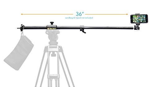 Glide Gear OH 50 Camera / iPhone Photo Video Overhead Heavy Duty Metal Mount Stand Adjustable 36' Pole Tripod Extension Arm Stand w/ Ball Head