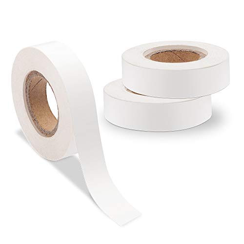 Airmall 1/2 Inch White Clean Remove Color Code Labeling Tape Paper Write-on Handwritten Adhesive Label Tape Console Tape Freezer Label Painter Tape, 1/2 Inch Width x 500 Inch Length, 3-Roll