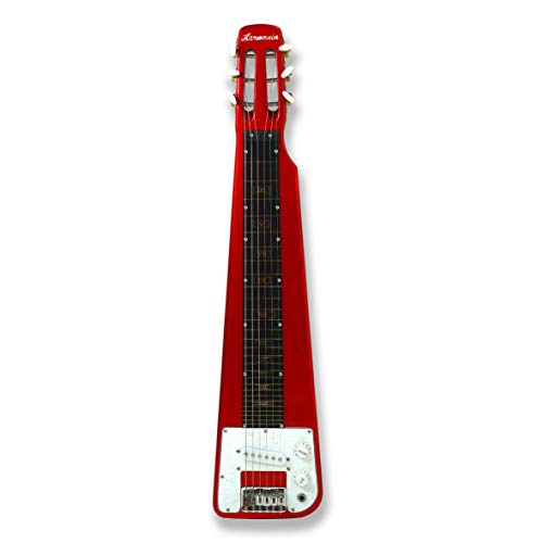 Lap Steel Guitar, 6 Steel String, Metallic Red Polish Body, w/a cable