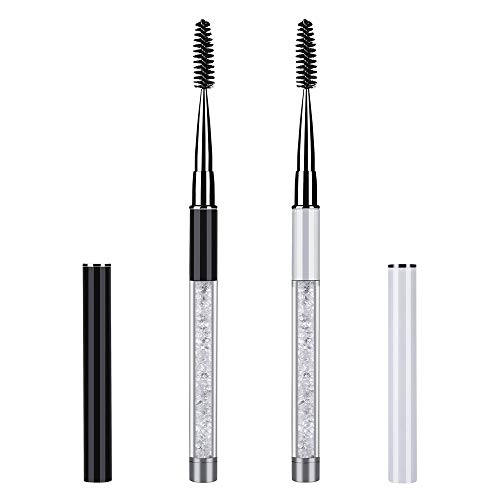 2PCS Professional Mascara Brushes Wands Eyebrow Brush With Cap Portable Eye Brush Eyelash Wands Brushes Makeup Applicator Cosmetic Brushes for Travel