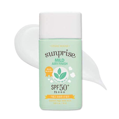 ETUDE HOUSE Sunprise Mild Airy Finish Sun Milk SPF50+ / PA+++ | Sebum-free, Non-Sticky, Long Lasting Protection, 100% Mineral Based Sunscreen | Kbeauty