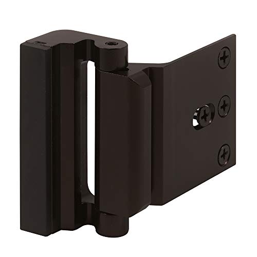 Defender Security Bronze U 11126 Door Reinforcement Lock – Add Extra, High Security to Your Home and Prevent Unauthorized Entry – 3” Stop, Aluminum Construction Anodized Finish