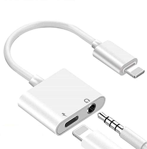 [Apple MFi Certified] iPhone Headphone Adapter, 2 in 1 iPhone to 3.5mm Headphone Audio + Charger Splitter Compatible with iPhone 11/11 Pro/XS/XR/X 8 7 6, iPad, Support Music Control + Call + iOS 13