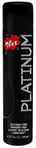 Wet Platinum Silicone Based Sex Lube 4.2 Ounce Premium Personal Luxury Lubricant, Longest Lasting for Condom Safe Vegan Ph-Balanced Hypoallergenic Glycerin & Paraben Free Intimacy Water-Based Upgrade