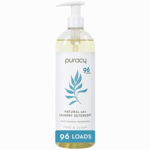 Puracy Natural Liquid Laundry Detergent, Hypoallergenic, Enzyme-Based, Free & Clear, 24 Ounce (96 Loads)