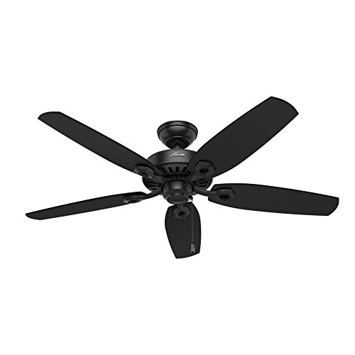 Hunter Builder Elite Indoor Ceiling Fan with Pull Chain Control, 52', Matte Black