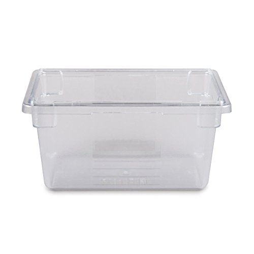 Rubbermaid Commercial Products (FG330400CLR) Food Storage Box/Tote for Restaurant/Kitchen/Cafeteria, 5 Gallon, Clear