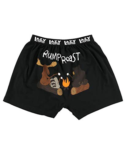 Lazy One Funny Animal Boxers, Novelty Boxer Shorts, Humorous Underwear, Gag Gifts for Men, Camping (Rump Roast, Large)