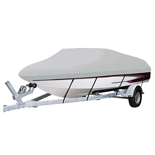 Seachoice 97341 Sterling Series Boat Cover for V-Hull Runabouts and Low-Profile Cuddy Cabins with Rail – Fits 19 to 21 Foot Boat – 105 Inch Beam