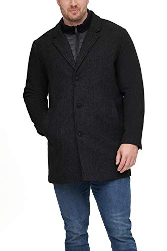 Dockers Men's The Henry Wool Blend Top Coat, Black, X-Large