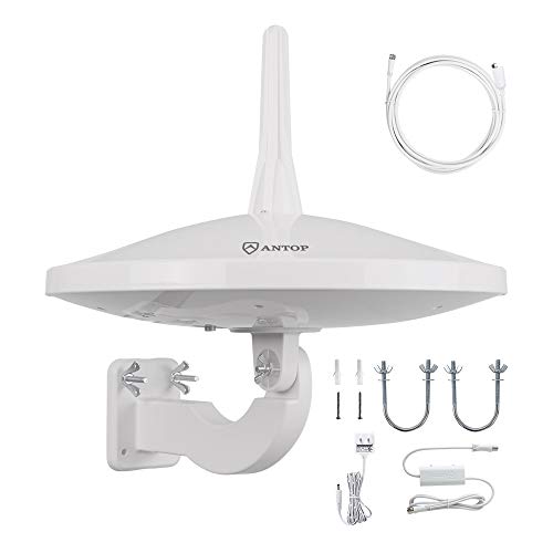 Upgraded Version - ANTOP AT-415B 720° UFO Dual Omni-Directional Outdoor HDTV Antenna with Exclusive Smartpass Amplifier &4G LTE Filter, Fit for Outdoor/RV/Attic Use(33ft Coaxial Cable,4K UHD Ready)