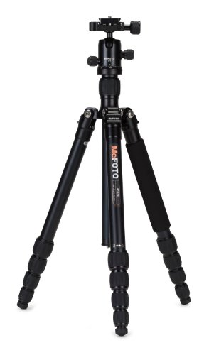 MeFOTO RoadTrip Classic Lightweight 61.6' Aluminum Travel Tripod/Monopod w/Case, Twist Locks, Triple Action Ballhead w/Arca Swiss Plate for Mirrorless/DSLR Sony Nikon Canon Fuji -  Black (A1350Q1K)