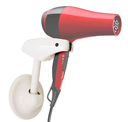 Hair Dryer Holder Wall Mount - Hands Free Blow Dryer Holder can be Mounted at any Height Allowing you to use both Hands for Hair Styling