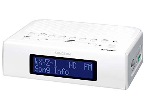 Sangean HDR-15 HD AM/FM-RBDS Digital Tuning Clock Radio with USB Phone Charging, White (Renewed)