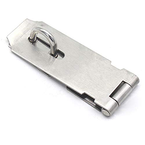 5 Inch Door Hasp Latch Lock, 304 Stainless Steel Padlock Hasp Clasp, Solid and Durable Safety Door/Cabinet Holder, Thickness 2mm, Brushed Finish