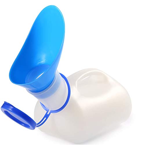Universal Portable Urinal Pee Bottle with Female Adapter for Hospital Camping Car Travel(1000ml)