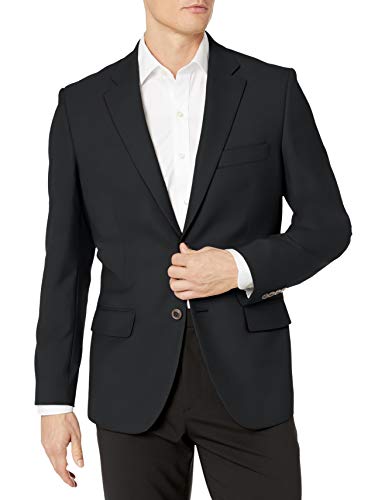 Amazon Essentials Men's Long-Sleeve Classic-fit Button-Front Stretch Blazer, Black, 44