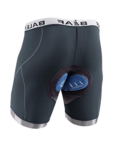BALEAF Men's Cycling Underwear Bike Shorts 4D Padded Mountain Undershorts Anti-Slip Gray Size L