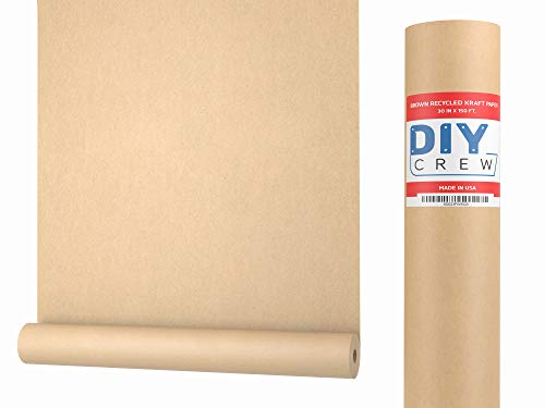 Kraft Paper Roll 30'' X 1800'' (150ft) Brown Mega Roll - Made in Usa 100% Natural Recycled Material - Perfect for Packing, Wrapping, Craft, Postal, Shipping, Dunnage and Parcel