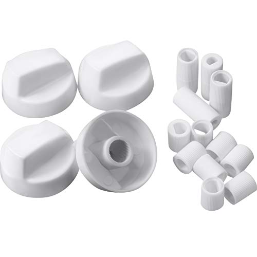 Jetec 4 Pack Control Knobs with 12 Adapters Universal Design for Oven/ Stove/ Range