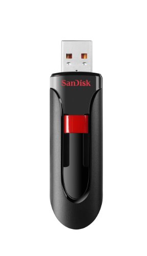 SanDisk 128GB Cruzer Glide CZ60 USB 2.0 Flash Drive - SDCZ60-128G-B35,Black/Red