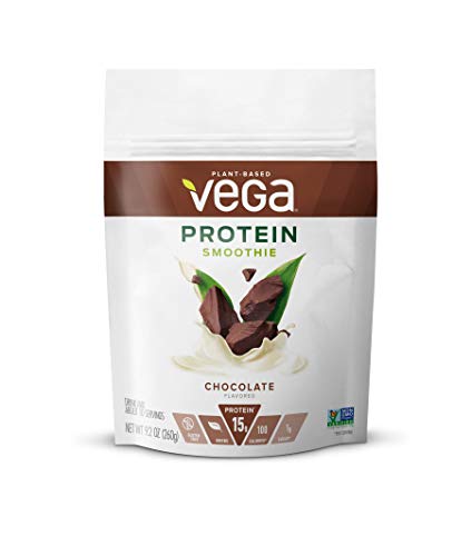 Vega Protein Smoothie, Chocolate, Plant Based Protein Powder - Vegan Protein Powder, Keto-Friendly, Vegetarian, Gluten Free, Soy Free, Dairy Free, Lactose Free, Non GMO (12 Servings, 9.2oz)