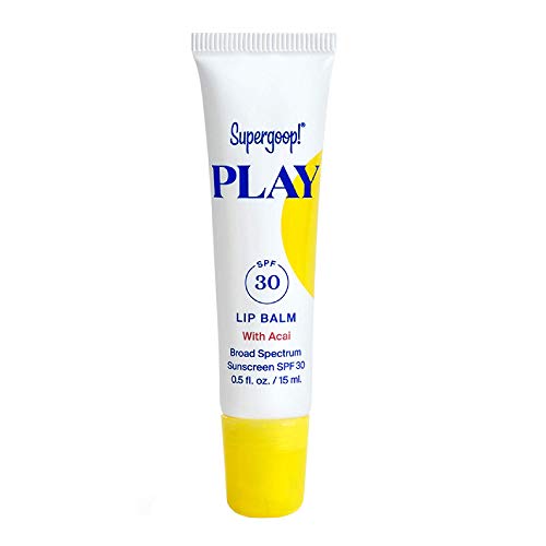 Supergoop! PLAY Lip Balm SPF 30 with Acai, 0.5 fl oz - Reef Safe, Broad Spectrum SPF Lip Balm with Hydrating Honey, Shea Butter, Sunflower Seed Oil - Clean ingredients - Great for Active Days