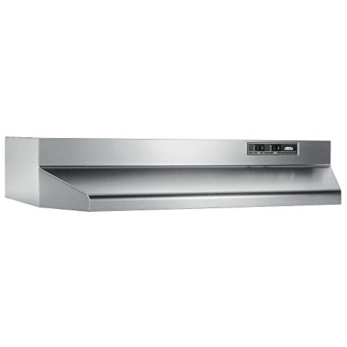 Broan-NuTone 403004 Convertible Range Hood Insert with Light, Exhaust Fan for Under Cabinet, 30', Stainless Steel, 6.5 Sones, 160 CFM
