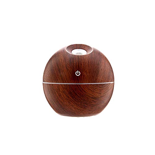 Essential Oil Diffuser, Wooden Grain Aromatherapy Diffuser Aroma Cool Mist Humidifier Ultrasonic Top Filling Air Humidifier with 4 Timers Model with Waterless Auto Shut-Off Protection (Deep Brown)