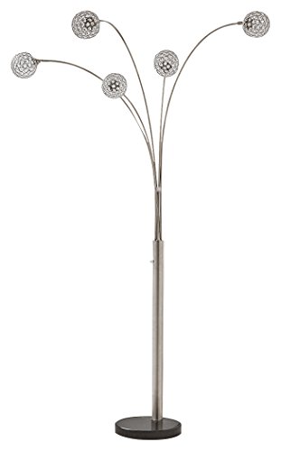 Signature Design by Ashley - Winter Arc Lamp - Floor Lamp - Modern Design - Silver