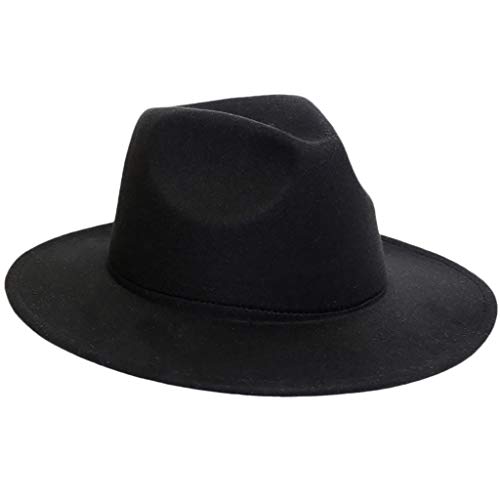 Fineday Women's Crushable Wool Felt Outback Hat Panama Hat Wide Brim, Hat, Clothing Shoes & Accessories HotSales (Black)
