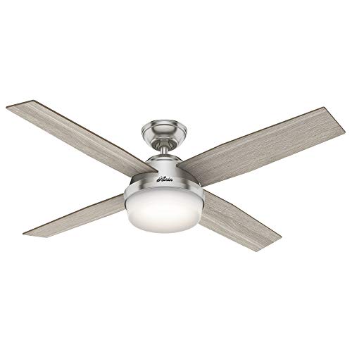 Hunter Fan Company 50284 Dempsey Indoor Ceiling Fan with LED Light and Remote Control, 52', Brushed Nickel