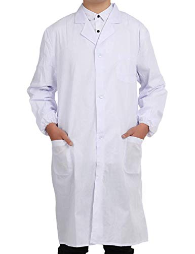 Pinkpum Lab Coat Professional Uniforms, Unisex White (XL)