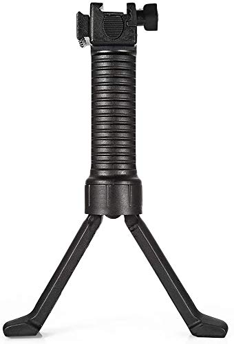 Zhenpony Tactical Rifle Bipod Monopod Fixed and Retractable，6-9 Inches Black
