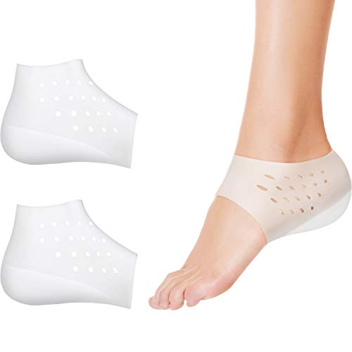Height Increase Heels Sleeve Invisible Height Increase Insoles Heel Cups Silicone Heel Lift Pads Heel Cushion Inserts Gel Heel Pads Silicone Gel Inserts Socks (1 Pair)
