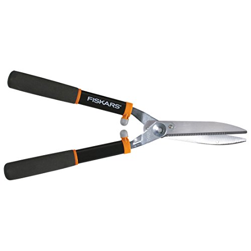 Fiskars 391911-1002 Power Lever 8-Inch Hedge Shears With Soft Grip Handle Black/Orange