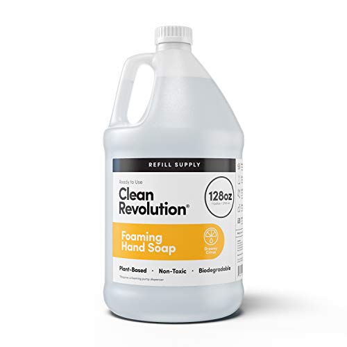 Clean Revolution Foaming Hand Soap Refill Supply Container. Ready to Use Formula. Dreamy Citrus Fragrance, 128 Fl. Oz