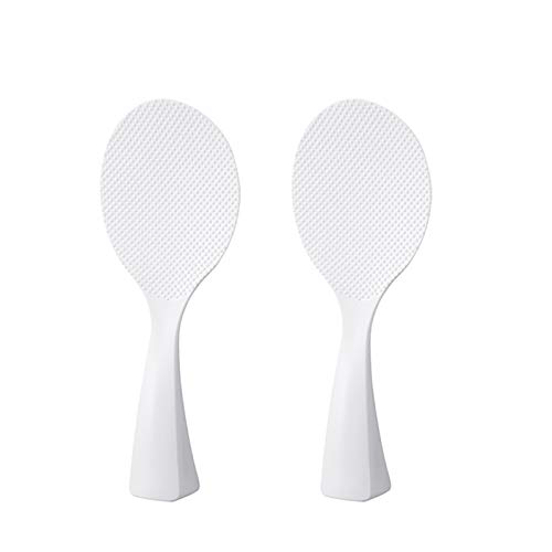 FireKylin 2 Pcs Rice Paddle, Non-Stick Rice Spoon, Stand-up Serving Rice Spatula(White)