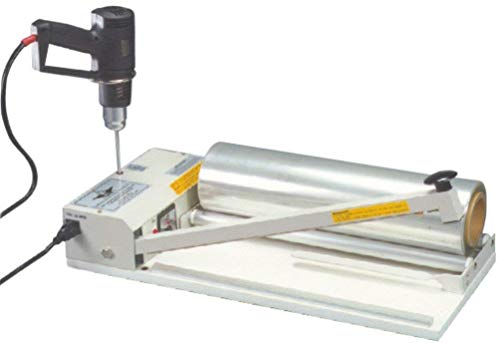 AIE AIE-2024I Professional 24' I-Bar Shrink Wrap Machine; Includes: Bar Sealer, Timer, 2 Speed Heat Gun and Holder, Film Rack, 500ft. Roll of Centerfold 75 Gauge Shrink Film, Outlet Plug and Parts Kit