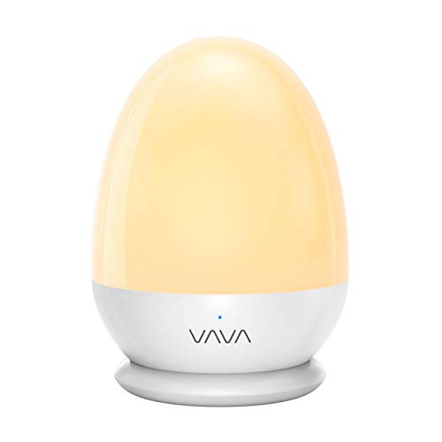 VAVA Home VA-CL006 Night Lights for Kids with Stable Charging Pad, ABS+PC Bedside Lamp for Breastfeeding, Touch Control&Timer Setting, White