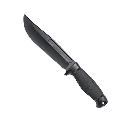 Columbia River Knife & Tool Ruger Muzzle-Brake Fixed Blade Knife with Sheath: Hunting and Outdoor Knife, Black Clip Point Blade, Molded Nylon Handle, Molle Compatible Sheath R2501K