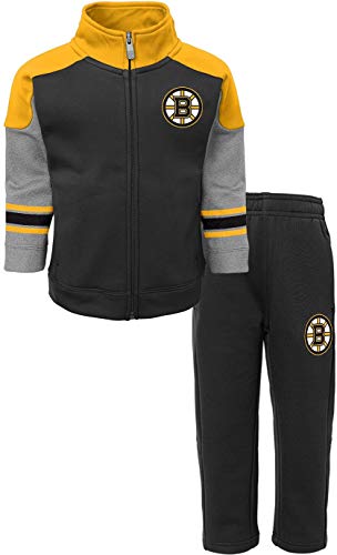 Outerstuff NHL Kids 4-7 Shutdown Full Zip Track Jacket and Pants Set (Boston Bruins, 7)