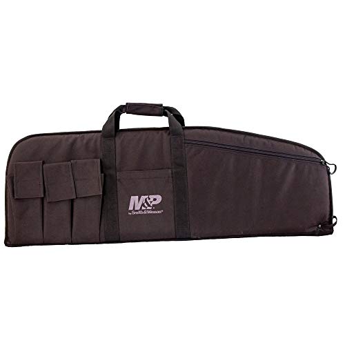 Smith & Wesson M&P Duty Series Padded Gun Case with Ballistic Fabric Construction and External Pockets for Shooting, Range, Storage and TranSport