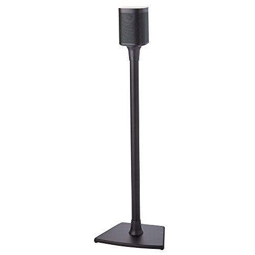 Sanus Wireless Sonos Speaker Stand for Sonos One, PLAY:1, & PLAY:3 - Audio-Enhancing Design With Built-In Cable Management - Single Stand (Black) - WSS21-B1