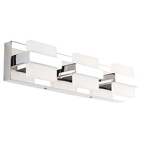 SOLFART LED Modern Bathroom Vanity Lights Over Mirror 3 Lights Acrylic Stainless Steel Bath Wall Lighting