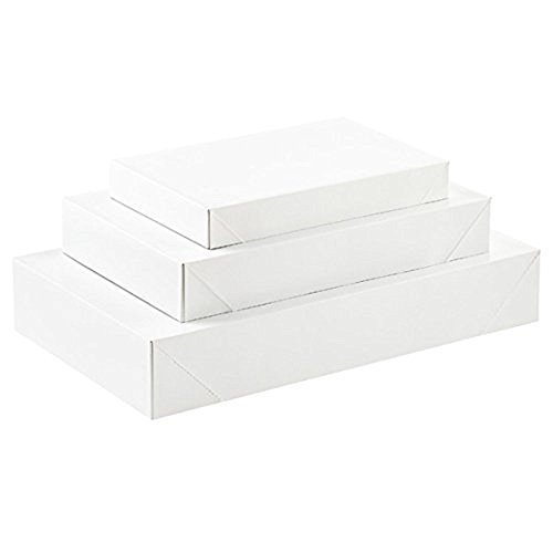 10 Pack White Gift Wrap Boxes with Lids - Assorted Multi-Pack by ALL DAY GIFTS