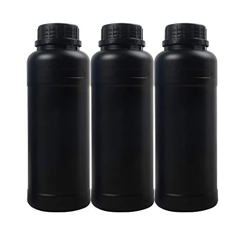 3X 500ml Darkroom Chemical Storage Bottles with Caps Film Photo Developing Processing Equipment (Black)